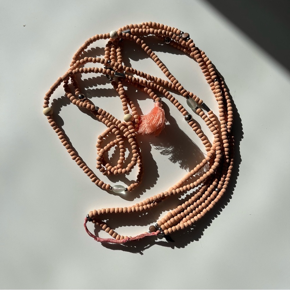 Beaded Necklace with Tassel